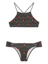 Lygia & Nanny Tulip Patterned Bikini Set In Black