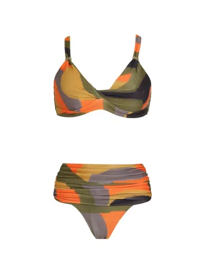 Lygia & Nanny Twisted Beachwear In Orange