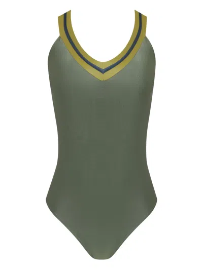 Lygia & Nanny V-neck Swimsuit In Green