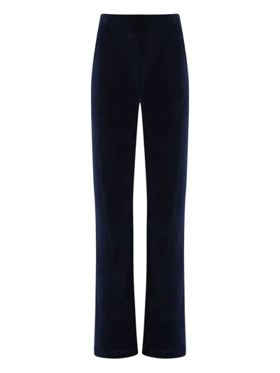 Lygia & Nanny Velvet Palazzo Trousers In Blue