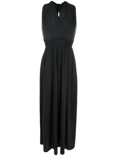 Lygia & Nanny Venus Elasticated-waist Midi Dress In Black