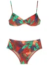 Lygia & Nanny Veronica Botanical-print Bikini In Red