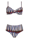 Lygia & Nanny Verônica Striped Bikini Set In Neutral