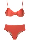 Lygia & Nanny Veronica Twisted Bikini Set In Orange