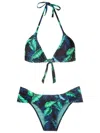 Lygia & Nanny Vicky Leaf-print Bikini In Blue