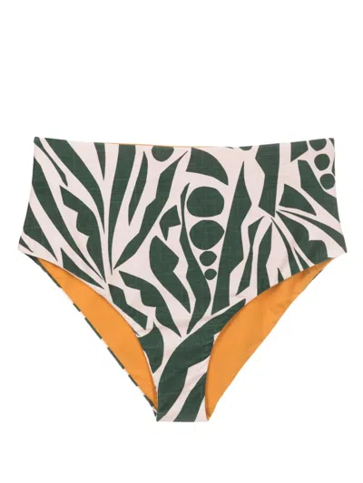 Lygia & Nanny Violeta High-waist Bikini Bottom In Green