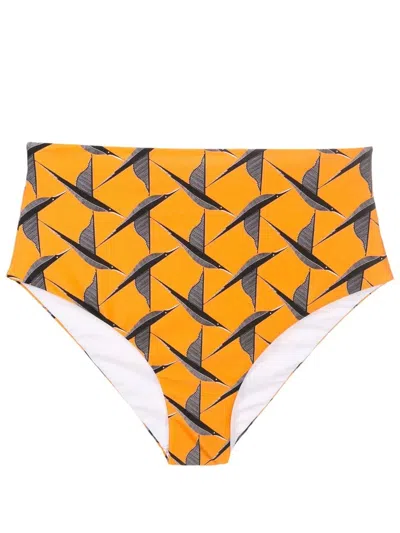 Lygia & Nanny Violeta High-waisted Bikini Bottom In Orange