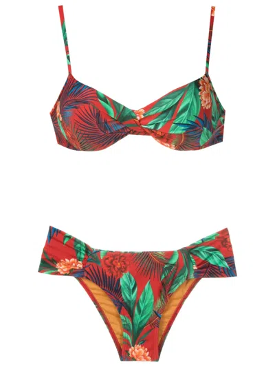 Lygia & Nanny Vitoria Floral-print Bikini In Red