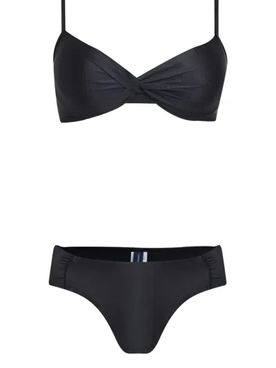 Lygia & Nanny Vitoria Twist-front Bikini In Black