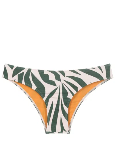 Lygia & Nanny Waikiki Graphic-print Bikini Bottom In Green