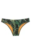 Lygia & Nanny Waikiki Leaf-print Bikini Bottoms In Green
