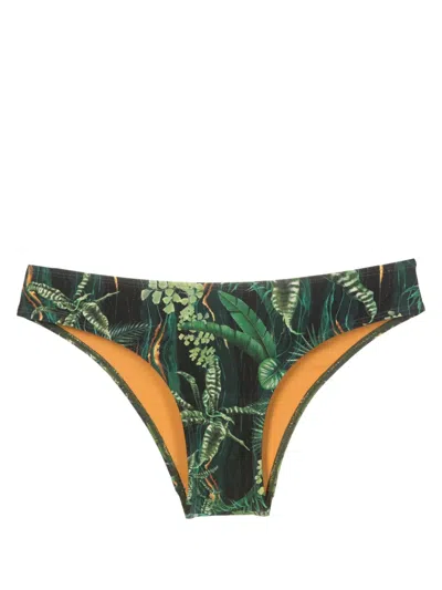 Lygia & Nanny Waikiki Leaf-print Bikini Bottoms In Green