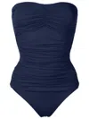 Lygia & Nanny Wangari Fluity Ruched Swimsuit In Blue