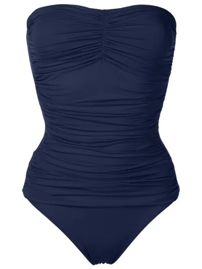 Lygia & Nanny Wangari Fluity Ruched Swimsuit In Blue