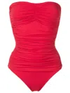 Lygia & Nanny Wangari Fluity Ruched Swimsuit In Red