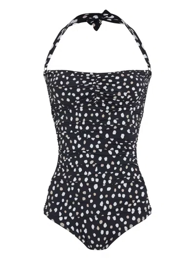 Lygia & Nanny Wangari Ruched Polka-dot Swimsuit
