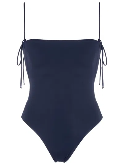 Lygia & Nanny Winona Fluity Square-neck Swimsuit In Blue