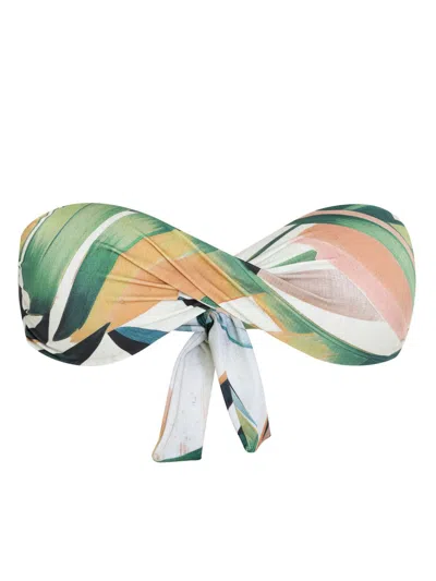 Lygia & Nanny Abstract-print Bikini Top In White