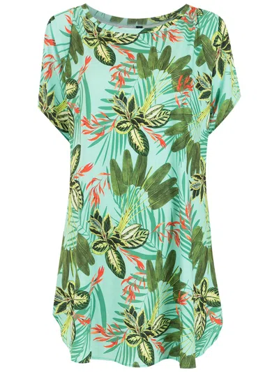 Lygia & Nanny Allat Leaf-print Tunic In Green