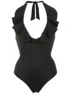 Lygia & Nanny Attitude Ruffled Swimsuit In Black