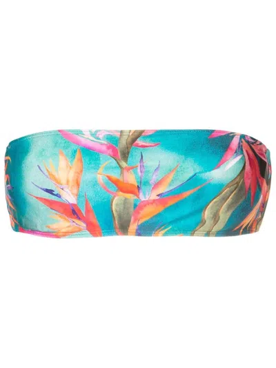 Lygia & Nanny Bajja Strapless Bikini Top In Blue