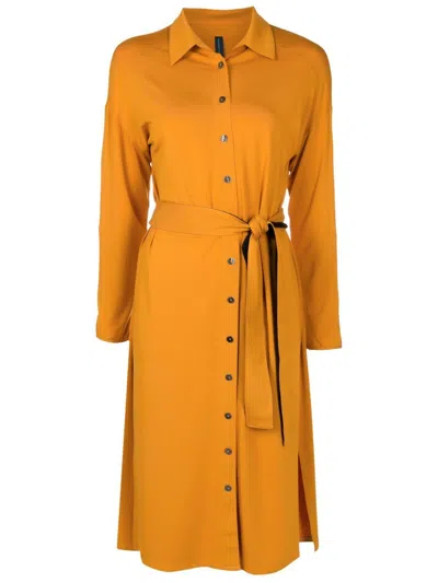 Lygia & Nanny Belted Jersey Shirt Dress In Yellow