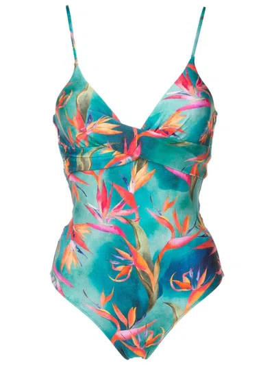 Lygia & Nanny Bianca Graphic-print Swimsuit In Blue