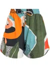 Lygia & Nanny Cannes Printed Shorts In Green