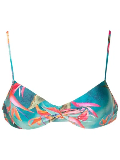 Lygia & Nanny Cassis Printed Bikini Top In Blue