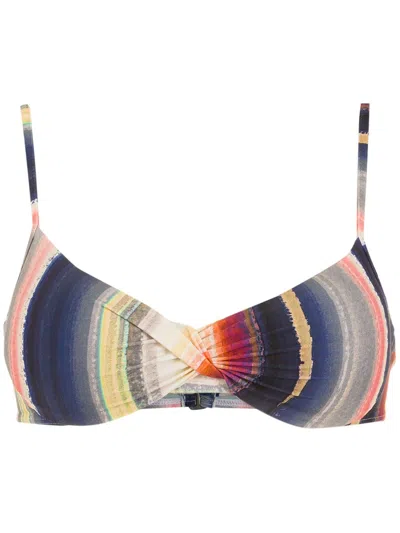 Lygia & Nanny Cassis Striped Bikini Top In Multicolour
