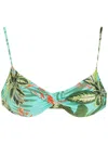 Lygia & Nanny Cassis Tropical Print Bikini Top In Green