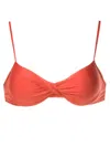 Lygia & Nanny Cassis Twisted Bikini Top In Orange