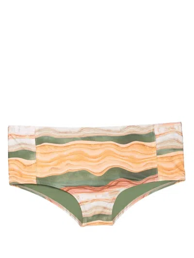 Lygia & Nanny Colour-block Striped Swimming Trunks In Brown