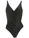 Lygia & Nanny Draped Open-back Swimsuit In Black