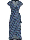Lygia & Nanny Falcão Midi Dress In Blue