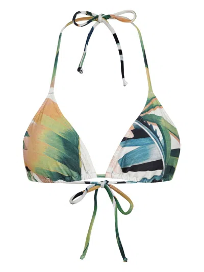 Lygia & Nanny Floral-print Bikini Top In Green
