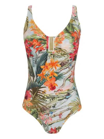 Lygia & Nanny Floral-print Swimsuit In Green