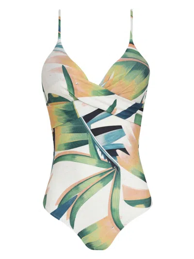 Lygia & Nanny Graphic-print Swimsuit In White