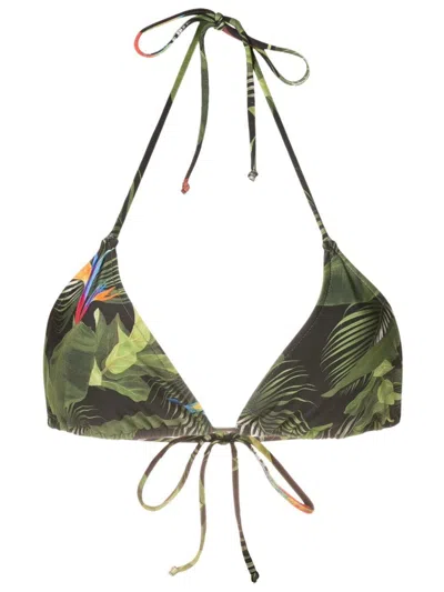 Lygia & Nanny Iasmin Botanical-print Bikini Top In Green