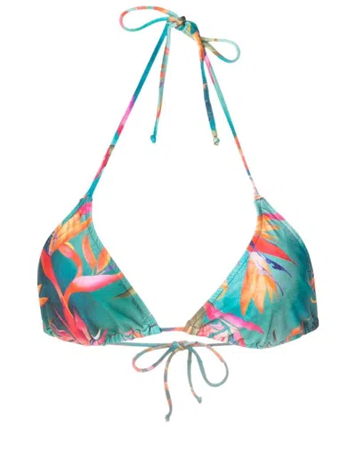 Lygia & Nanny Hanna-printed Bikini Top In Blue