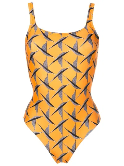 Lygia & Nanny Hapuna Bird-print Swinsuit In Orange