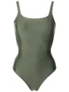Lygia & Nanny Hapuna Liso Square-neck Swimsuit In Green