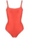Lygia & Nanny Hapuna Liso Square-neck Swimsuit In Orange