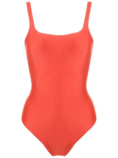 Lygia & Nanny Hapuna Liso Square-neck Swimsuit In Orange
