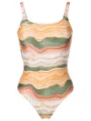 Lygia & Nanny Hapuna Square-neck Swimsuit In Brown