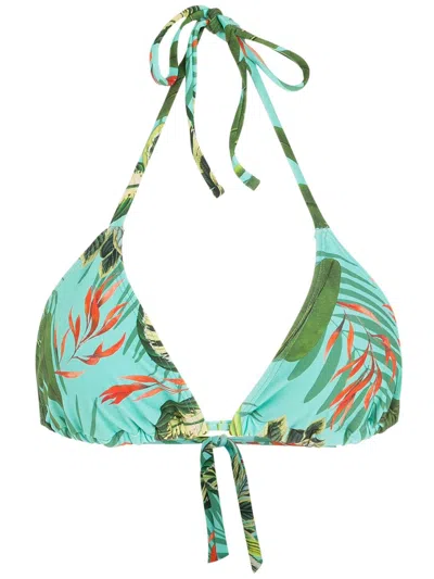 Lygia & Nanny Iasmin Tropical Print Bikini Top In Green