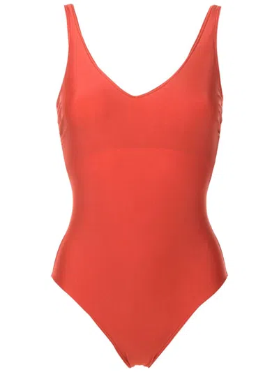 Lygia & Nanny Laila Liso Open-back Swimsuit In Orange