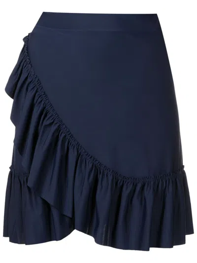 Lygia & Nanny Laurita Ruffled-hem Skirt In Blue