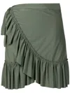 Lygia & Nanny Laurita Ruffled Wraparound Miniskirt In Grün