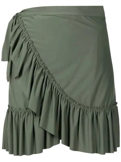 Lygia & Nanny Laurita Ruffled Wraparound Miniskirt In Grün